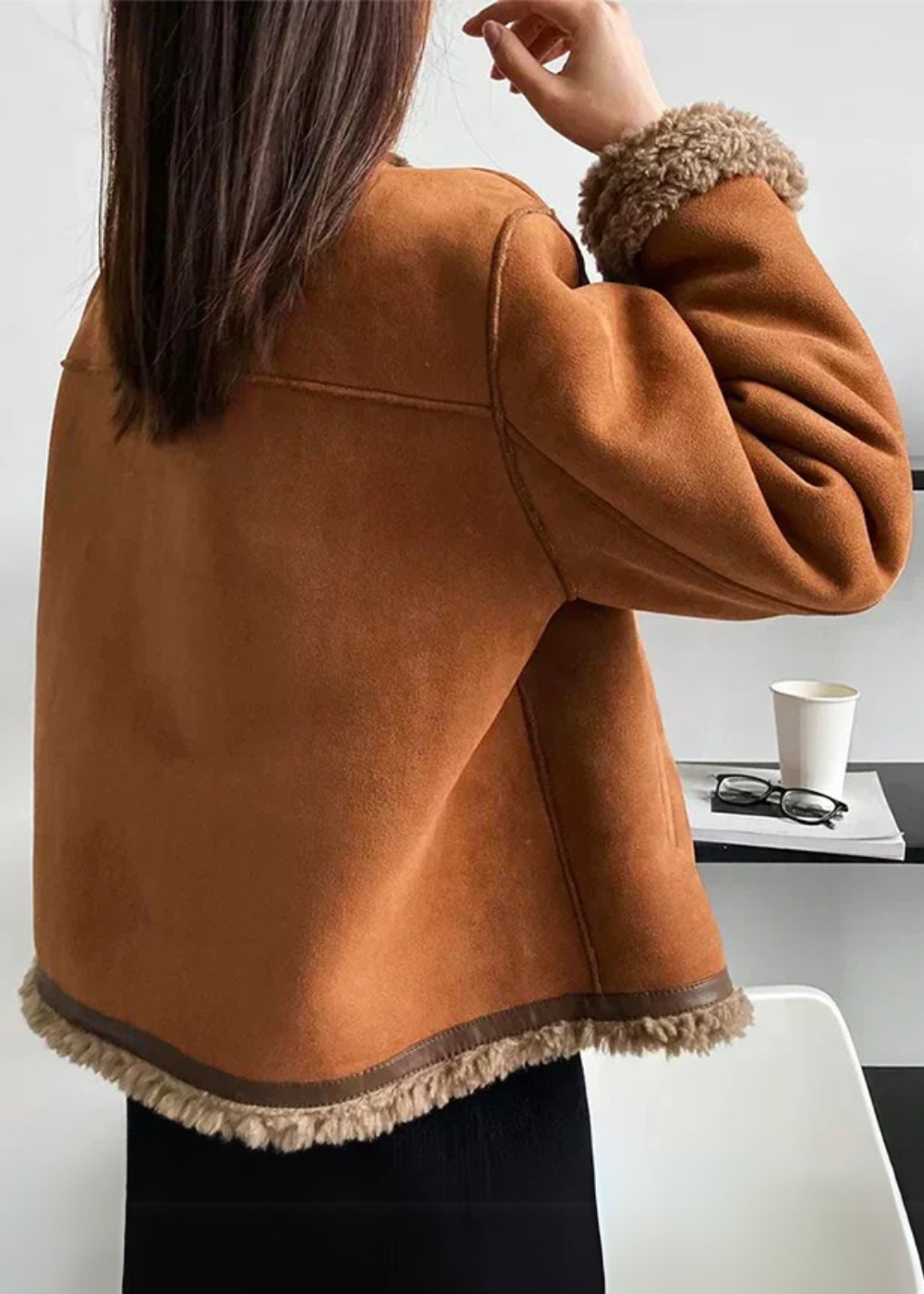 Ruby Shearling-Lined Jacket in Cozy Elegance