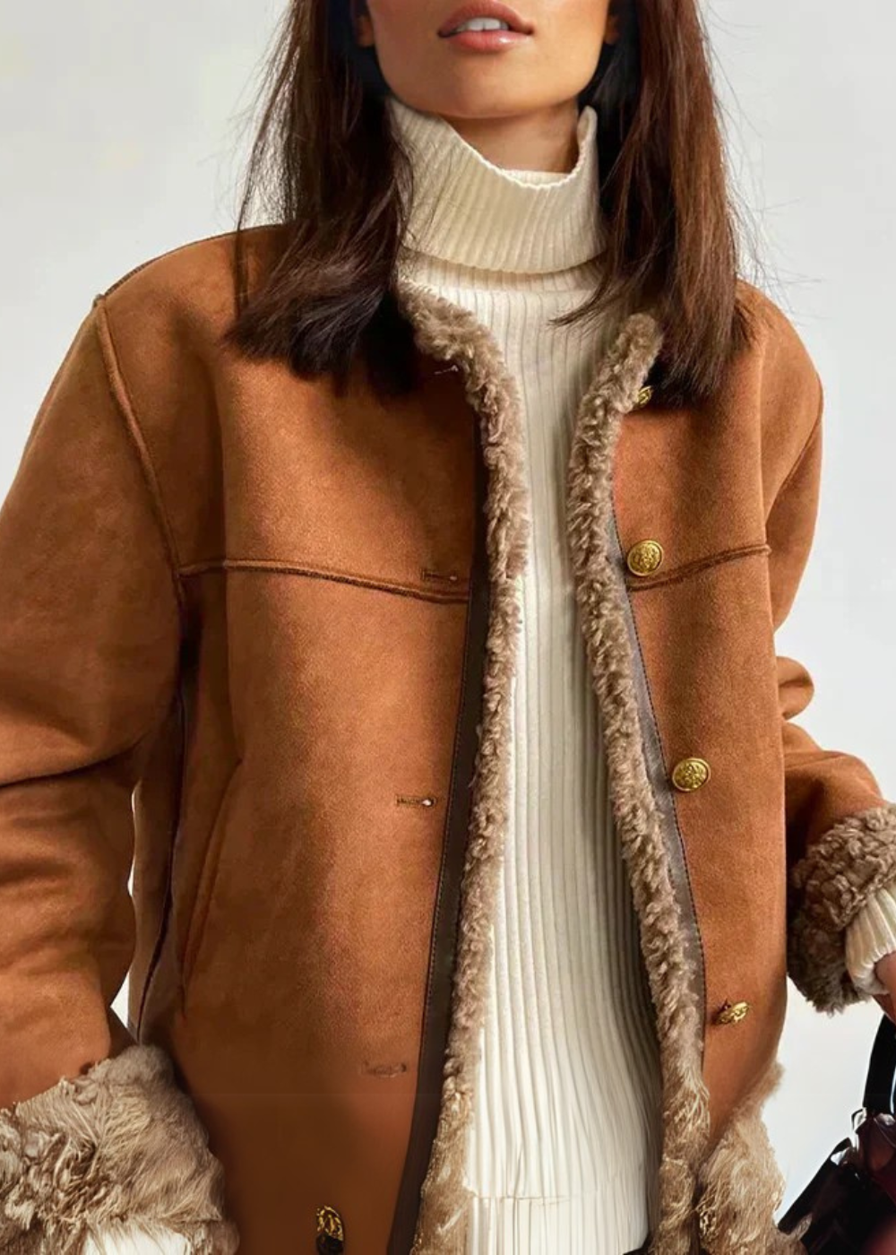 Ruby Shearling-Lined Jacket in Cozy Elegance