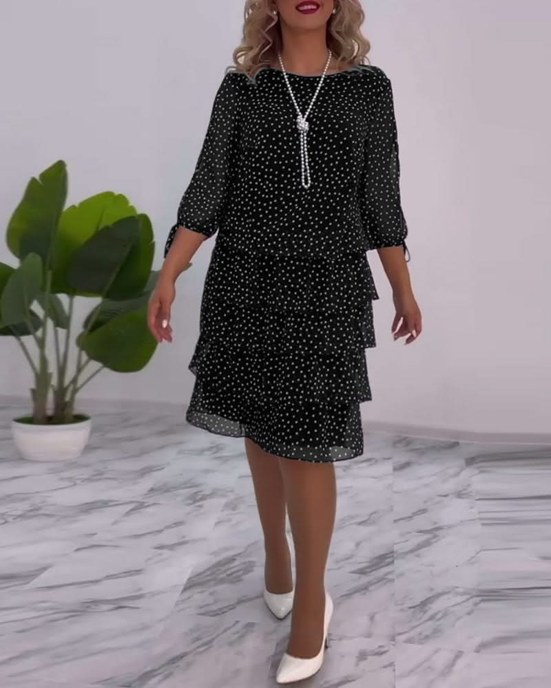 Lunessa Polka Dot Tiered Dress