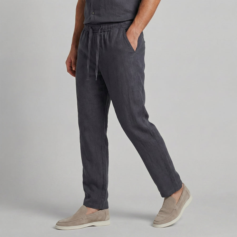 Men's Wide-Leg Casual Trousers in Summer Beige