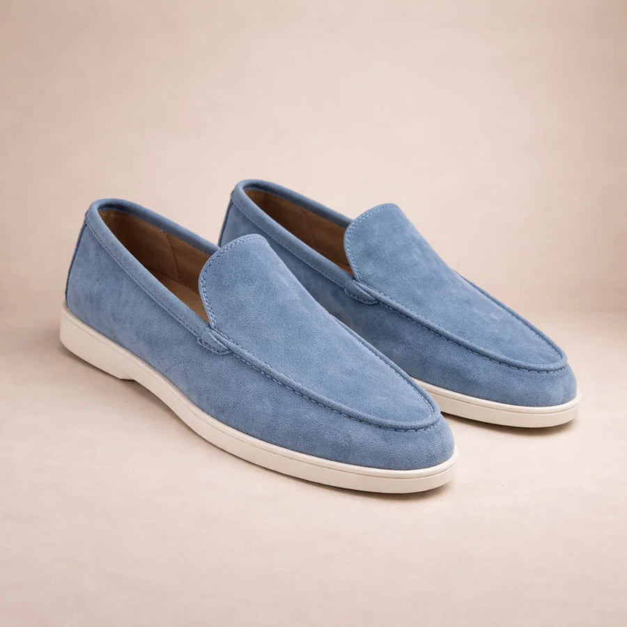 Leather Slip-On Loafers in Classic Brown