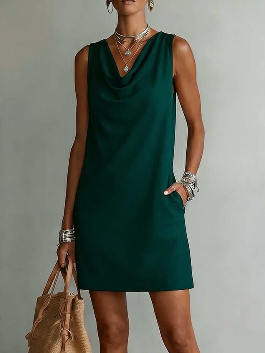 Eleanor Silk Draped Evening Dress