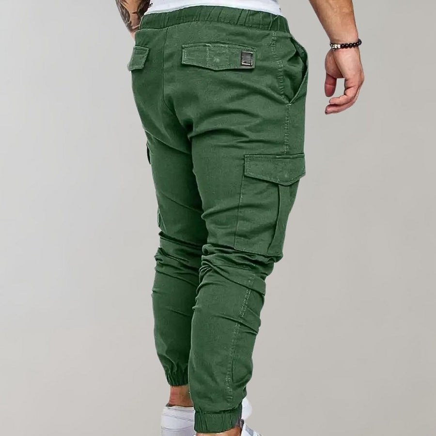 Men's Elegant Cargo Trousers in Classic Khaki