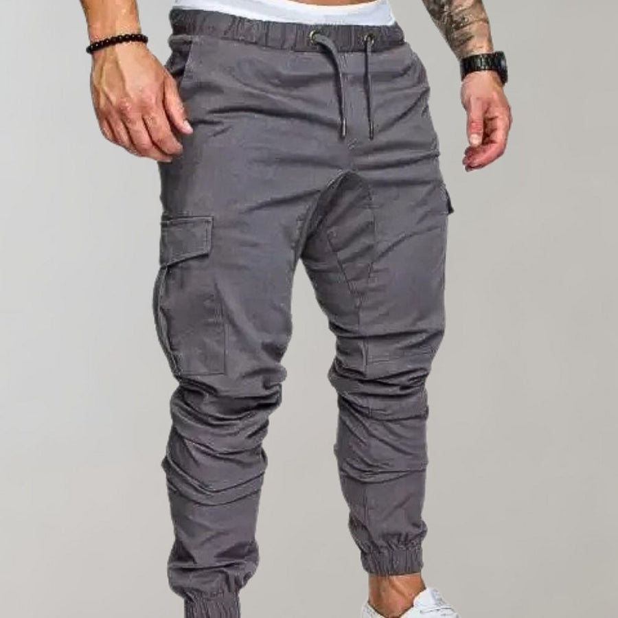 Men's Elegant Cargo Trousers in Classic Khaki