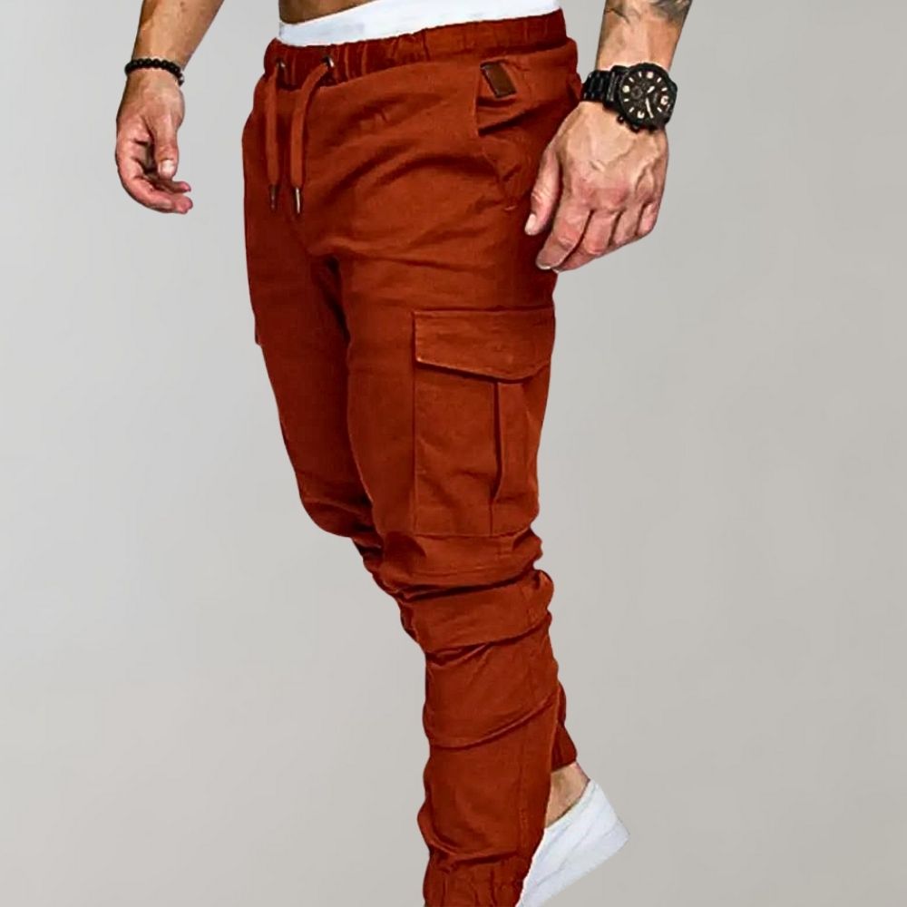 Men's Elegant Cargo Trousers in Classic Khaki