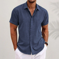 Men's Short-Sleeve Linen Shirt in Summer White