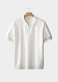 White Zipper Polo with Contrast Trim