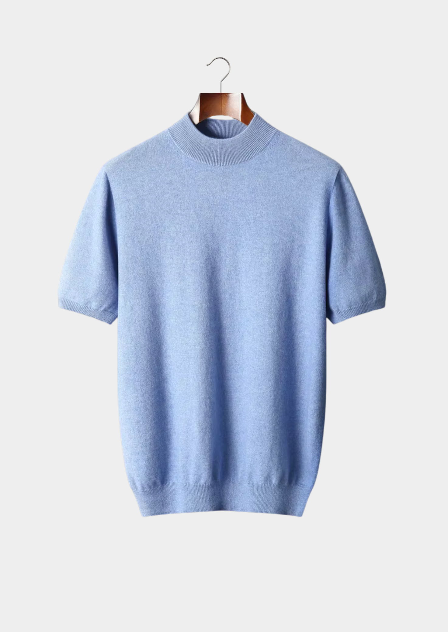 Cashmere Mock Neck T-Shirt in Classic Ivory