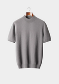 Cashmere Mock Neck T-Shirt in Classic Ivory