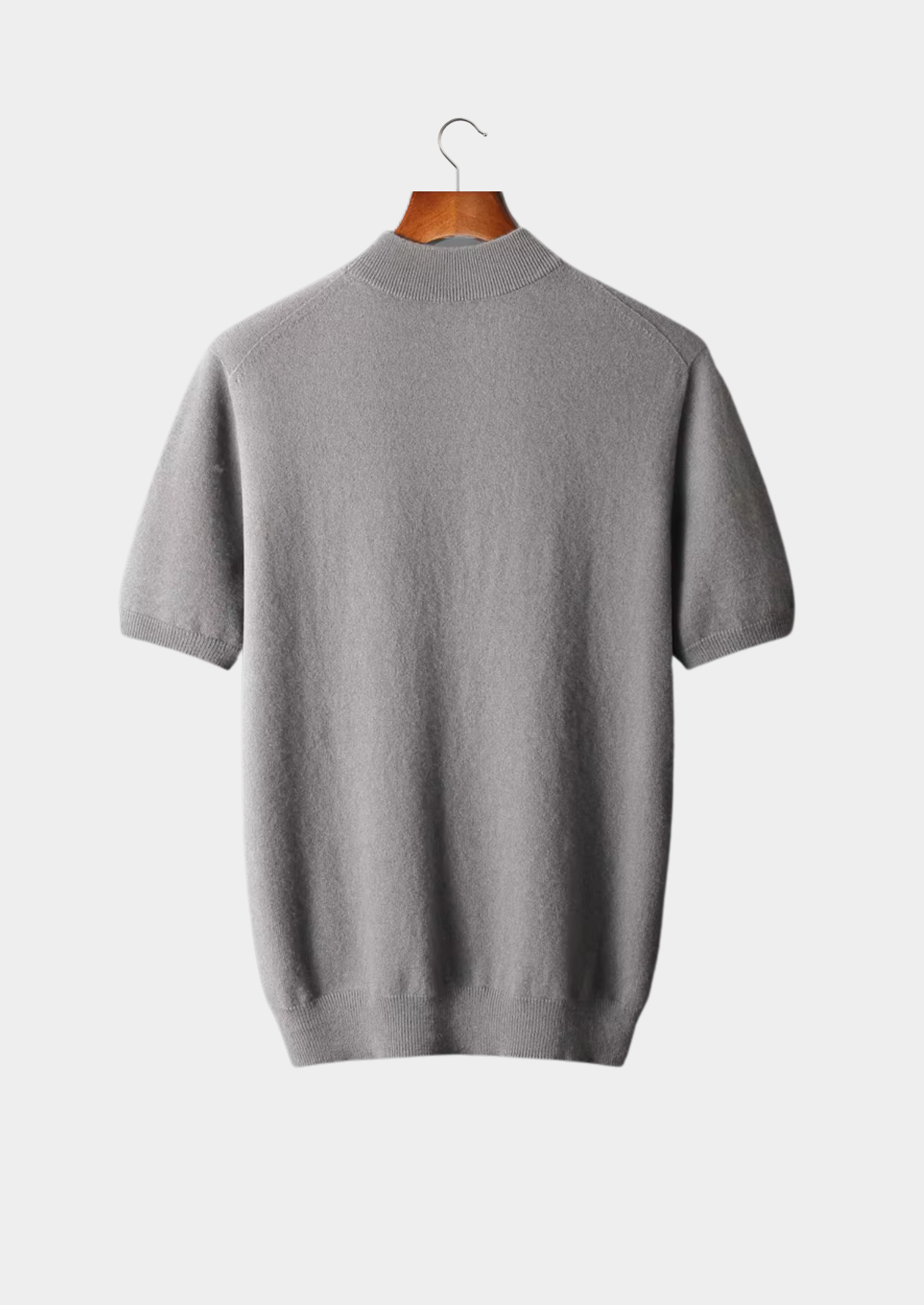 Cashmere Mock Neck T-Shirt in Classic Ivory
