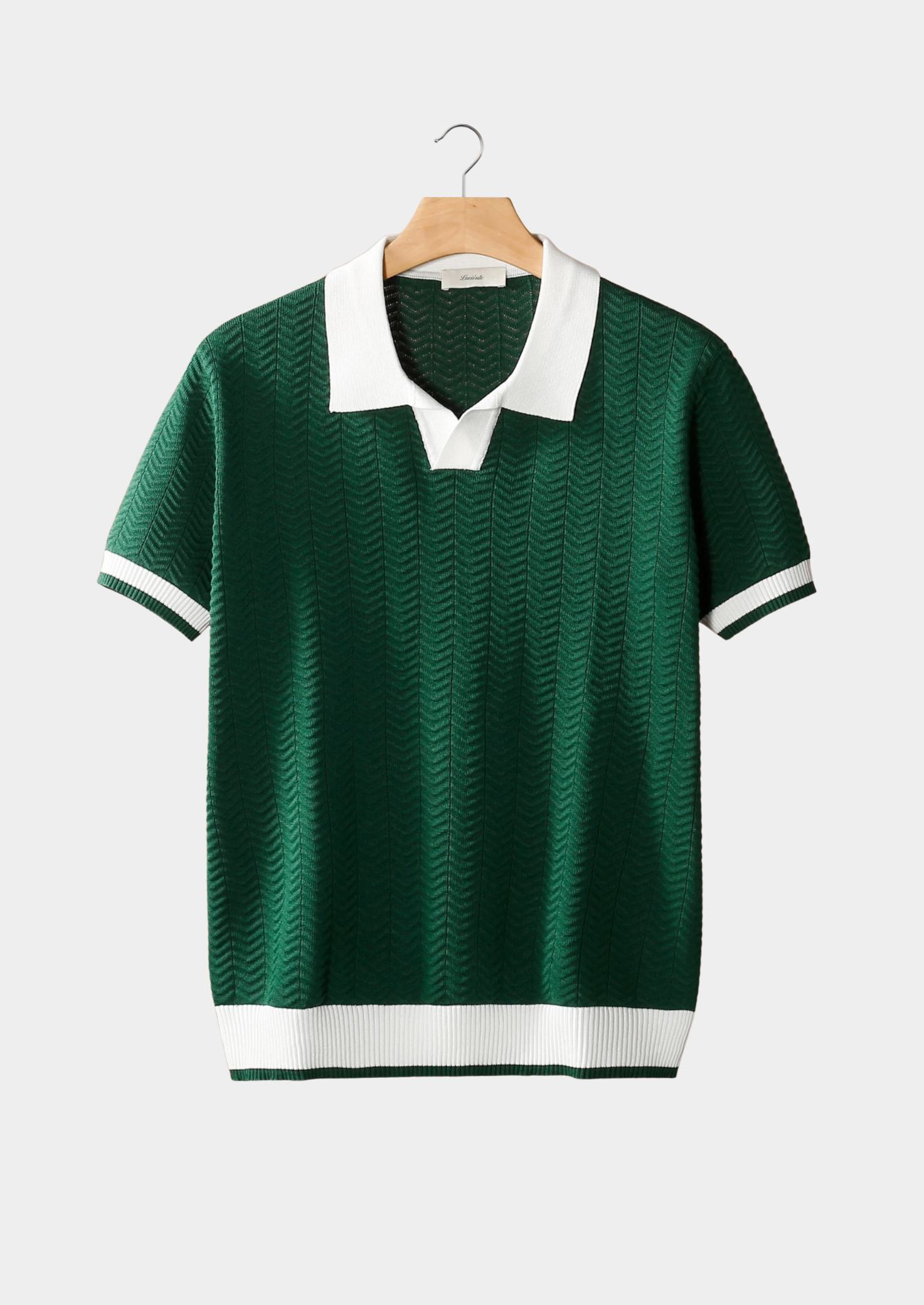 Emerald Textured Contrast Polo