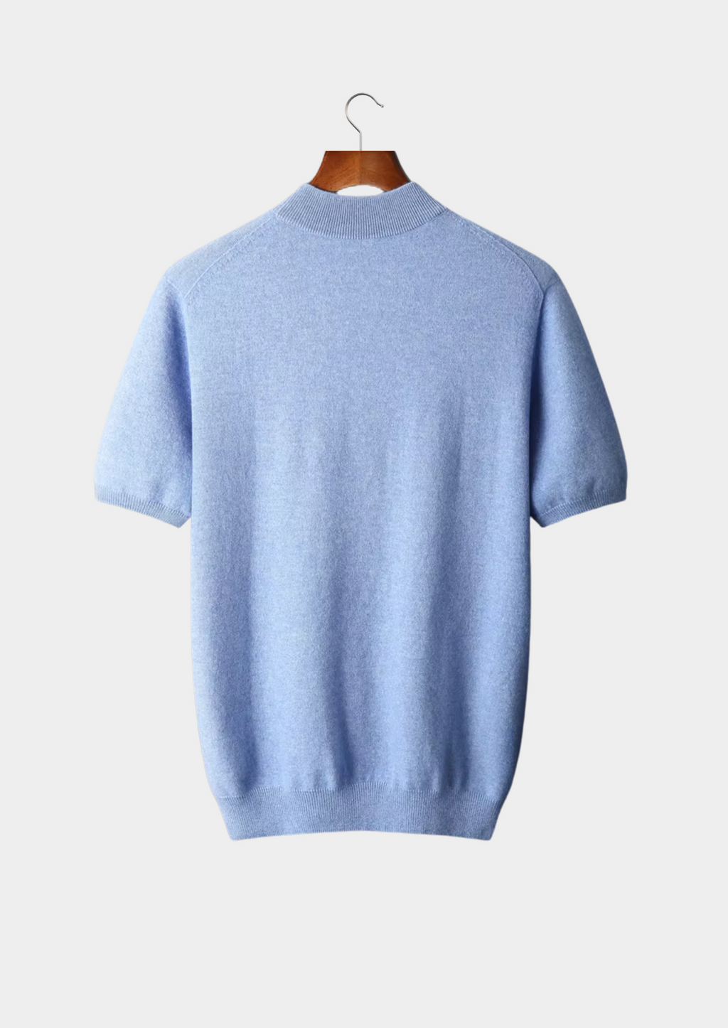 Cashmere Mock Neck T-Shirt in Classic Ivory