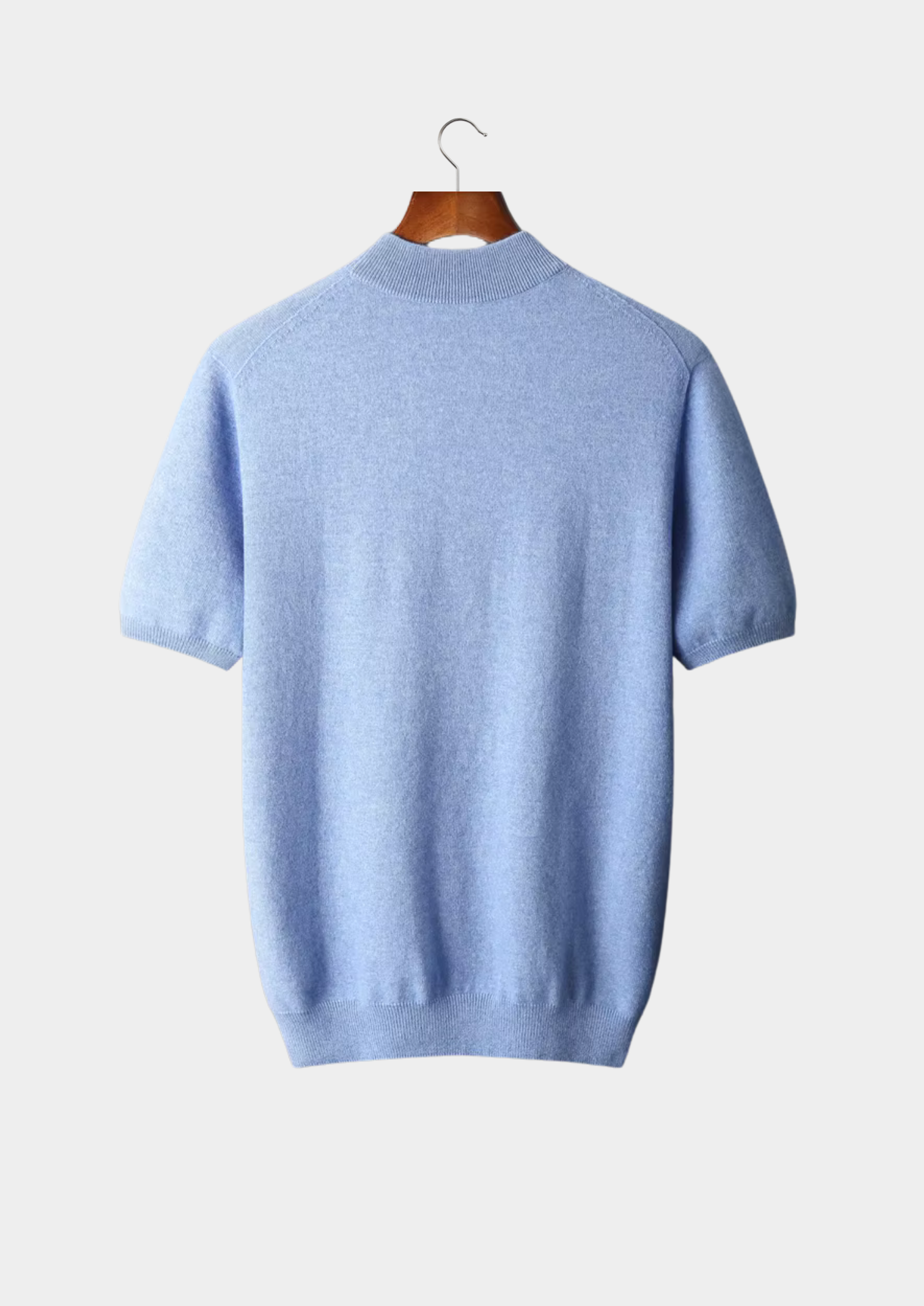 Cashmere Mock Neck T-Shirt in Classic Ivory