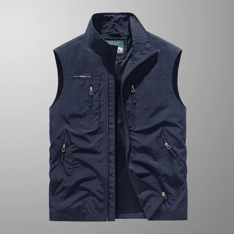 Men's Outdoor Vest with Stand Collar