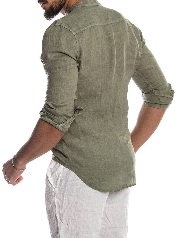 Men's Regular Fit Button-Up Shirt in Classic White