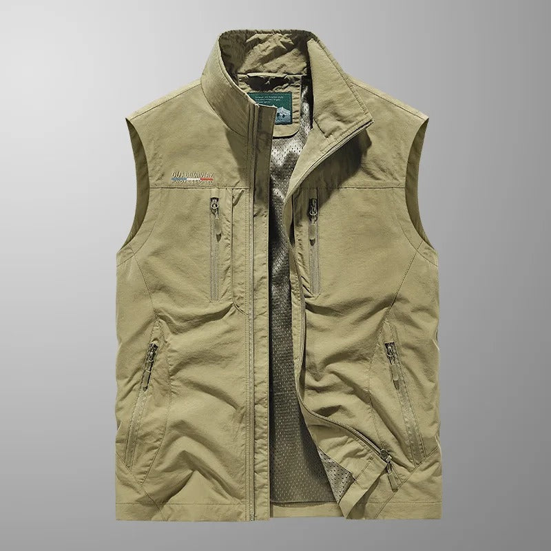 Men's Outdoor Vest with Stand Collar