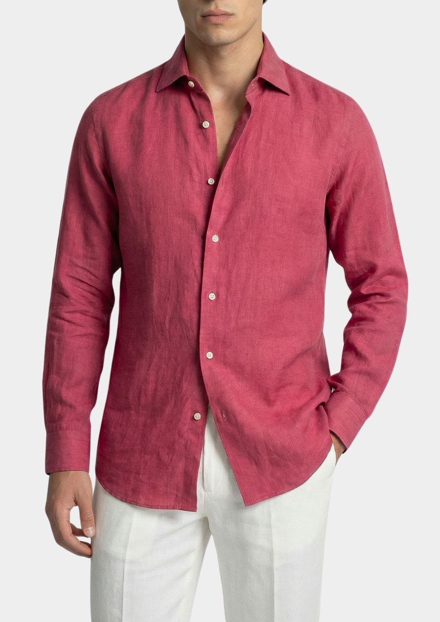 Portofino Coastal Cotton Shirt - Blush Pink
