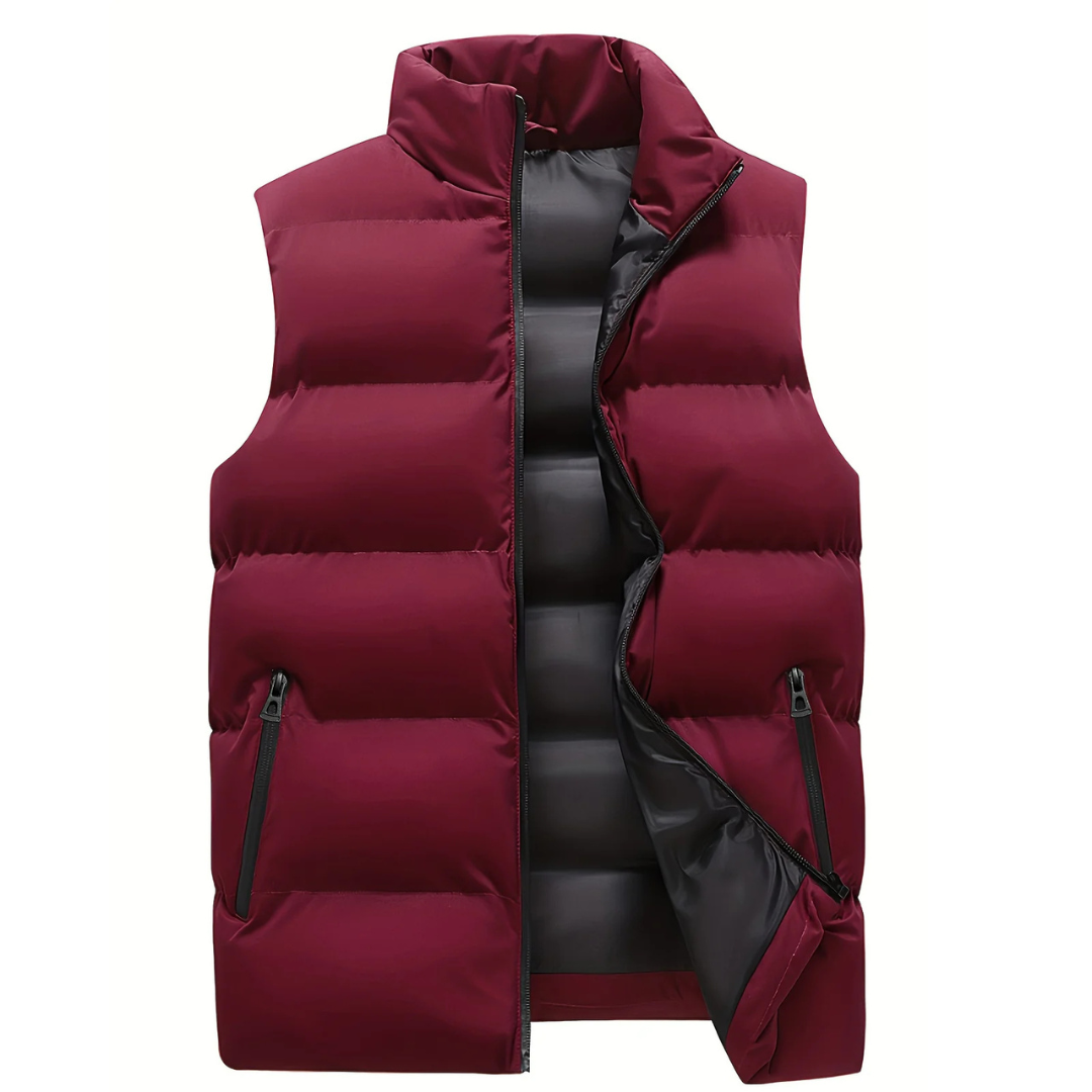 Men's Quilted Puffer Vest in Earth Tones