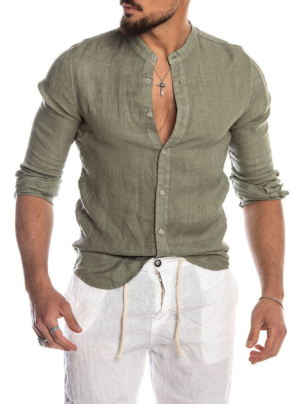 Men's Regular Fit Button-Up Shirt in Classic White