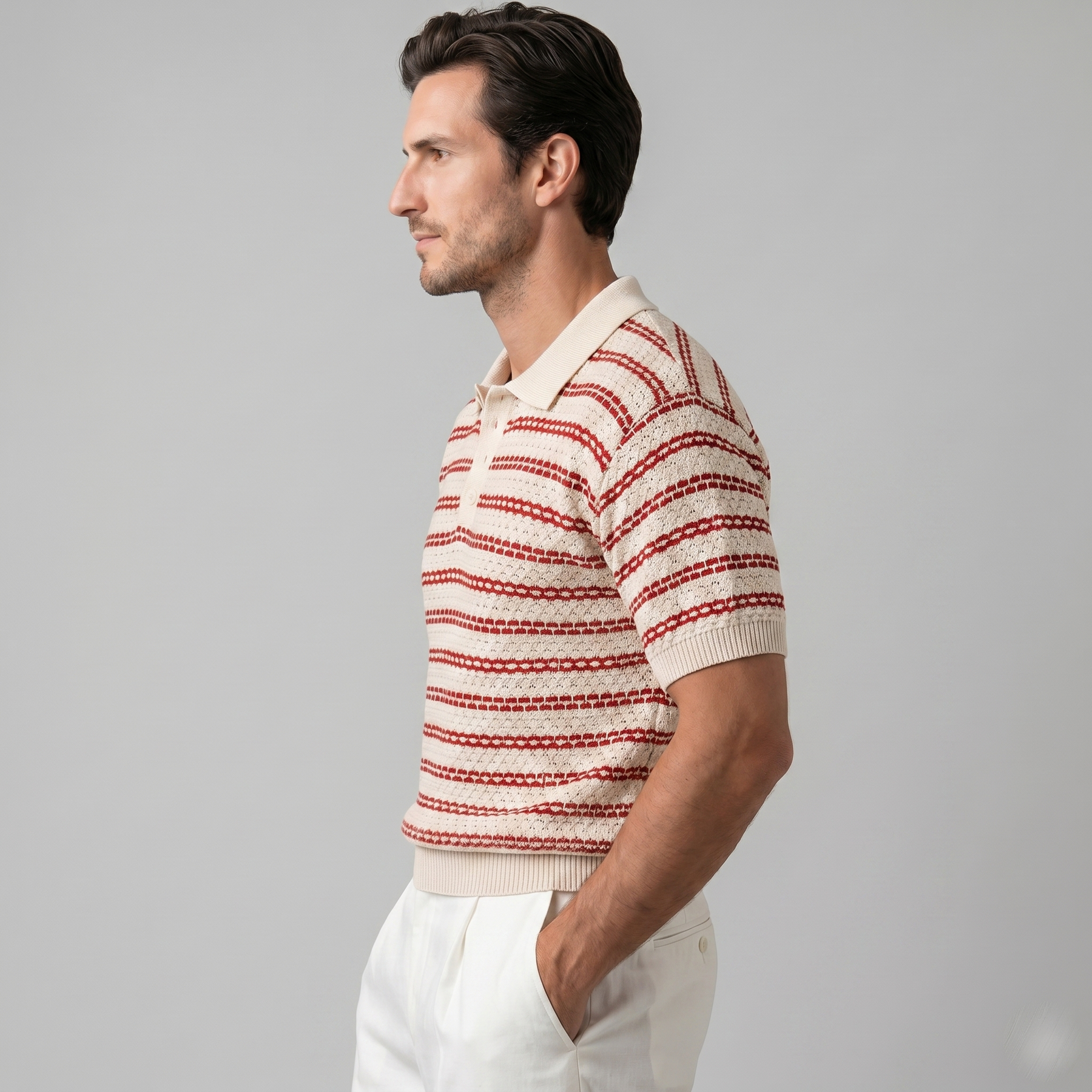 Tailored Knit Polo Shirt in Classic Navy