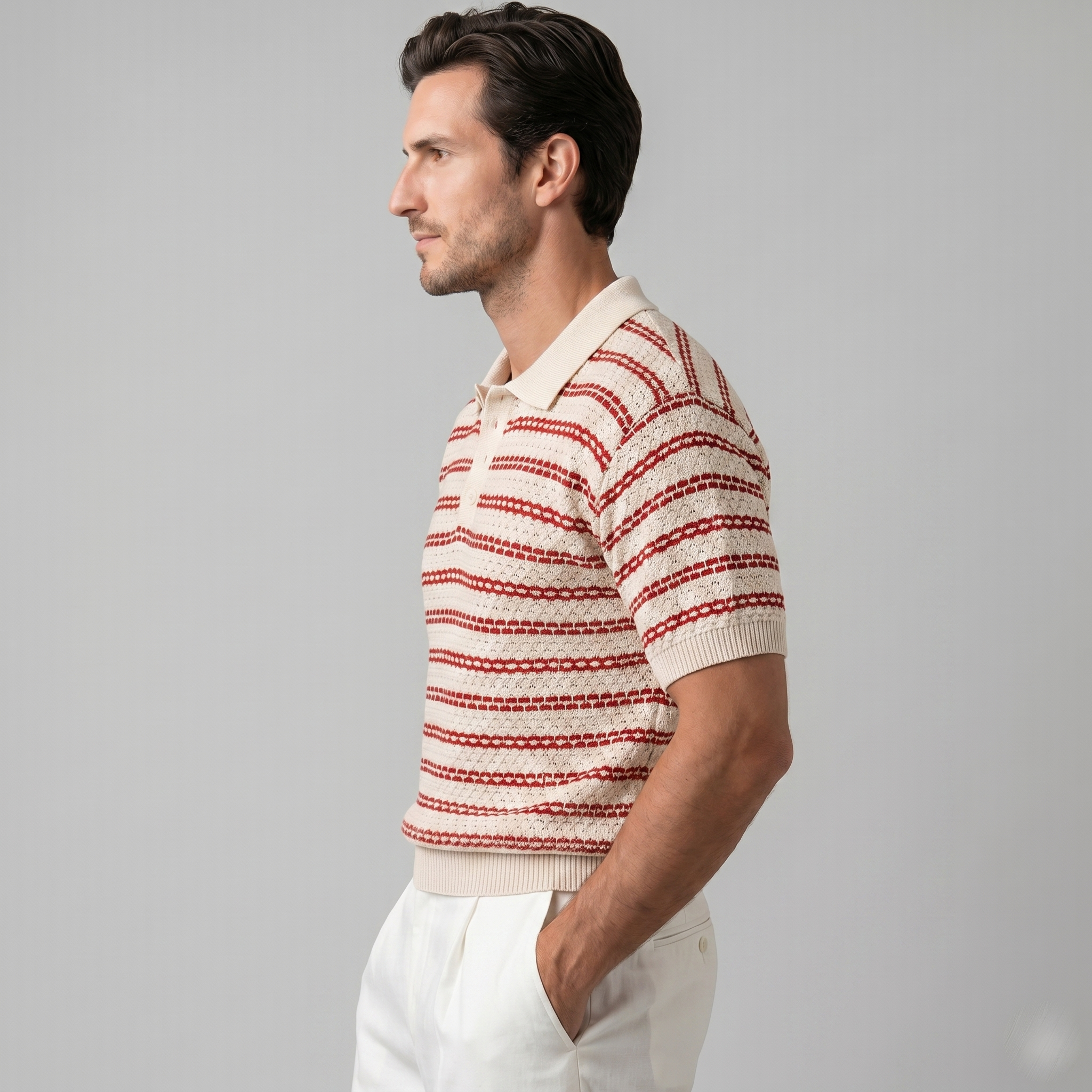 Tailored Knit Polo Shirt in Classic Navy