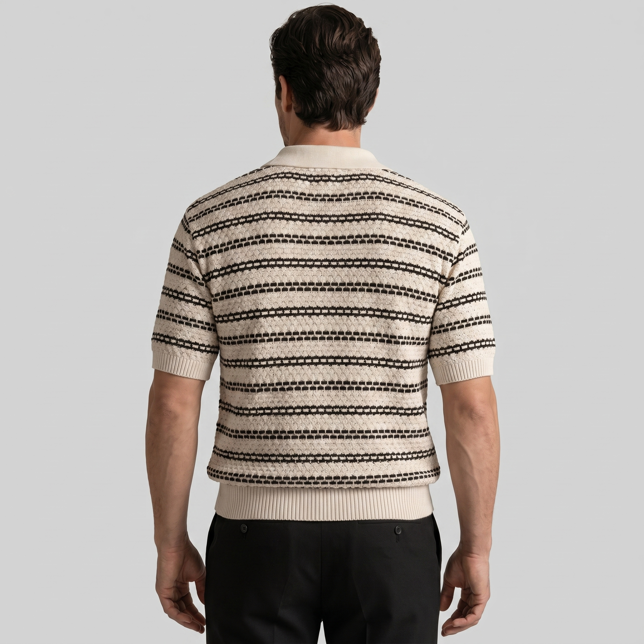Tailored Knit Polo Shirt in Classic Navy