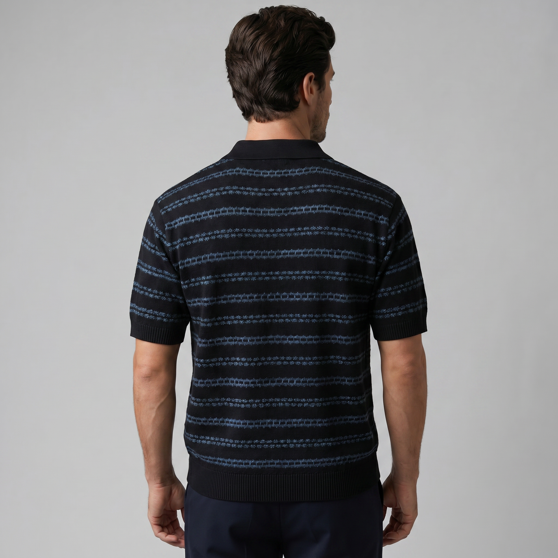 Tailored Knit Polo Shirt in Classic Navy