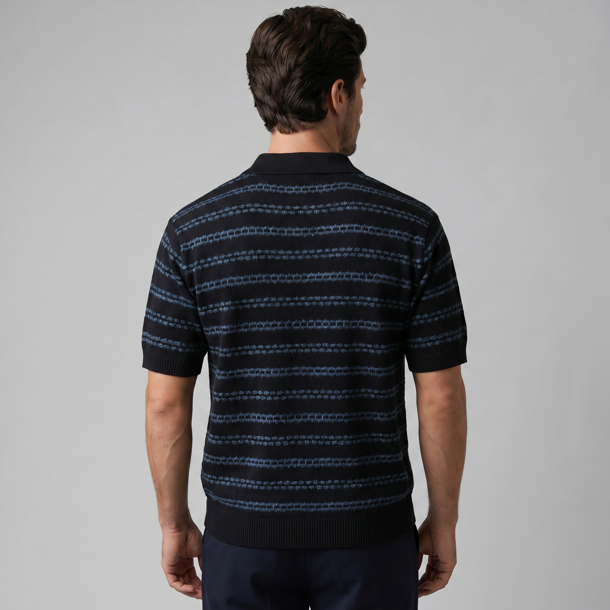 Tailored Knit Polo Shirt in Classic Navy