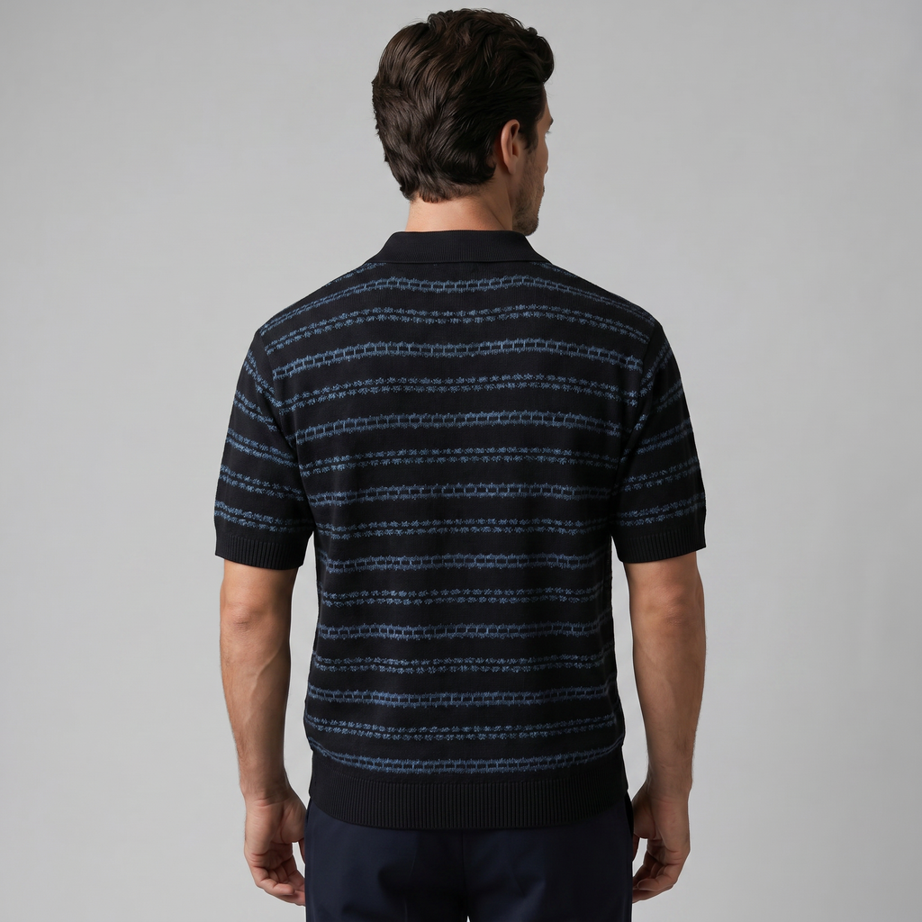 Tailored Knit Polo Shirt in Classic Navy