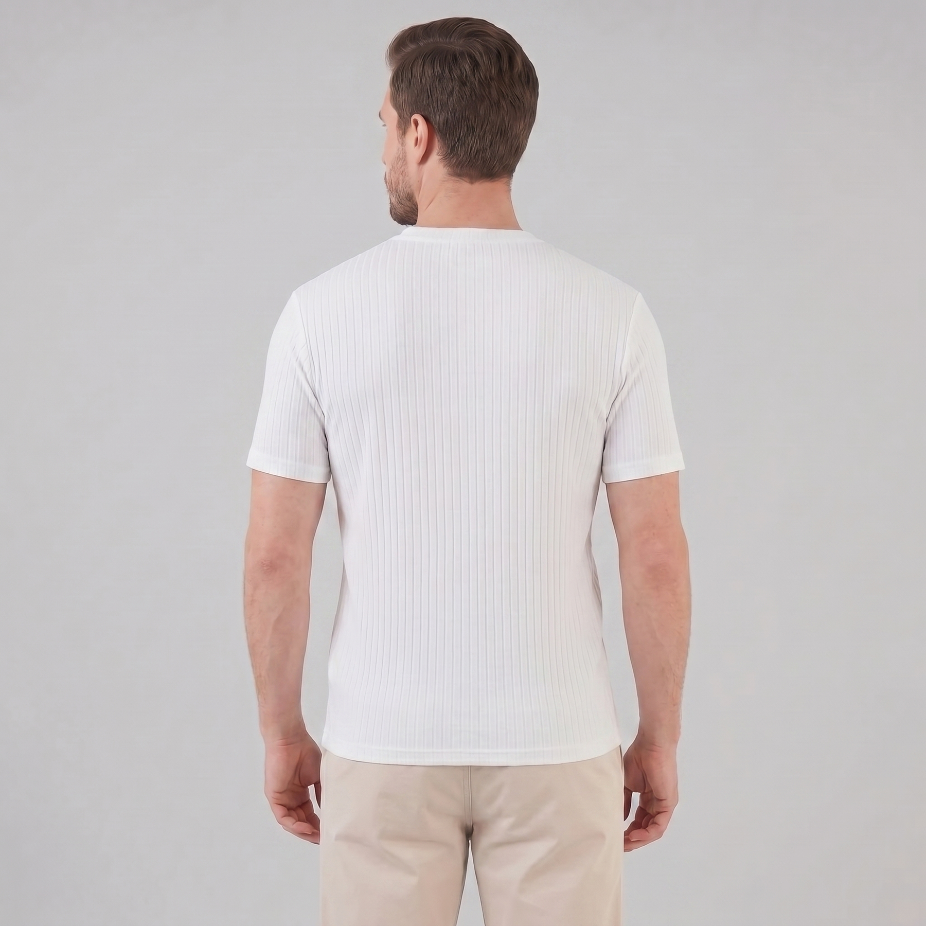 Timeless Slim Fit Henley Shirt in Classic White