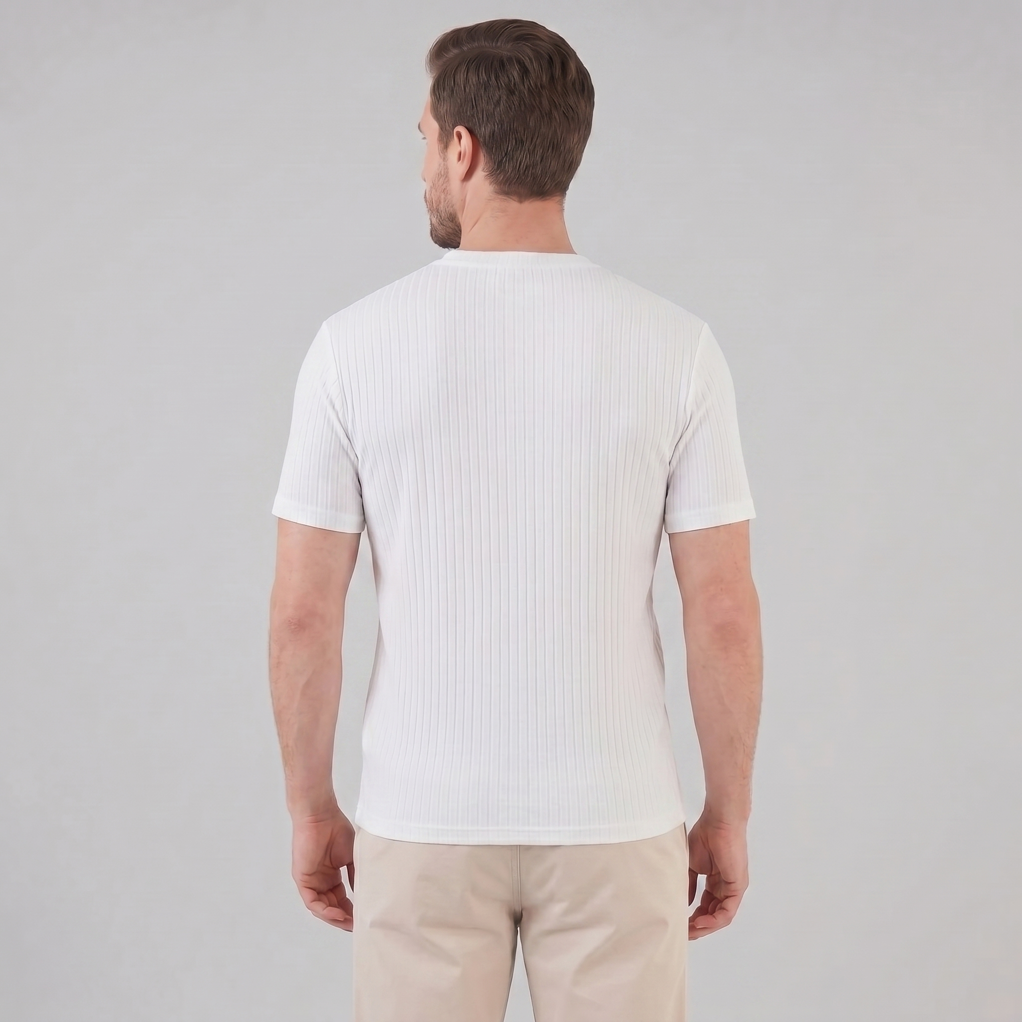 Timeless Slim Fit Henley Shirt in Classic White