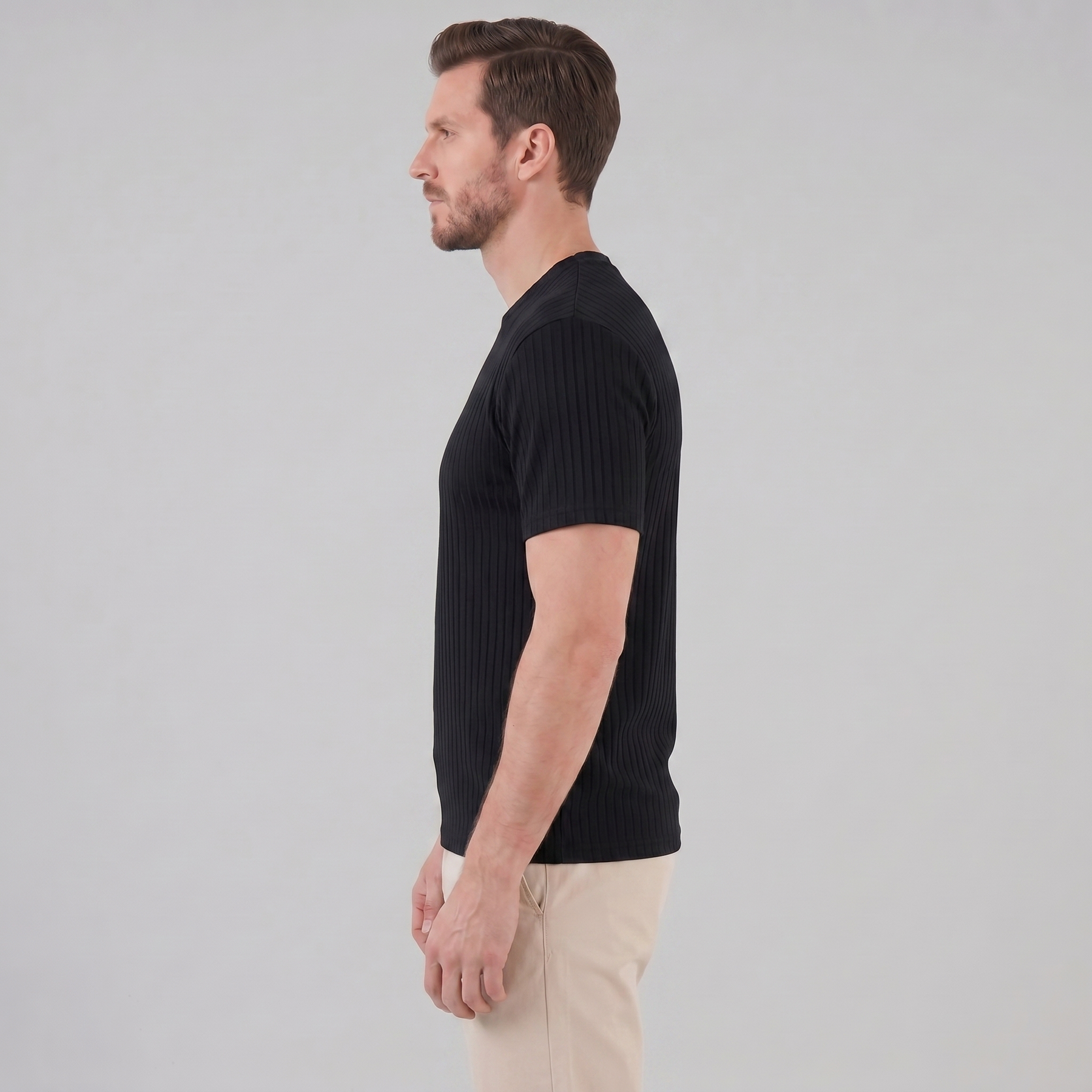Timeless Slim Fit Henley Shirt in Classic White