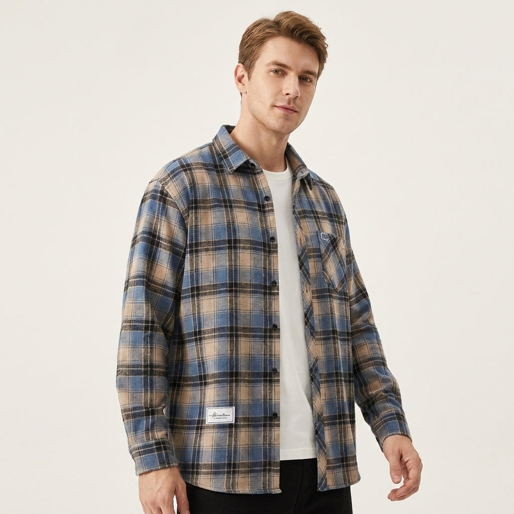 Men's Checked Overshirt in Summer Hues