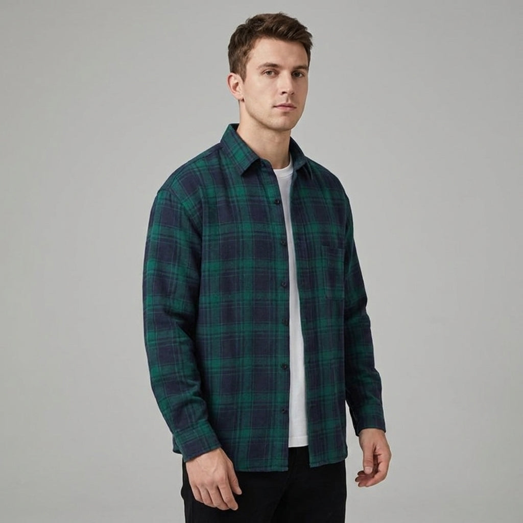 Men's Checked Overshirt in Summer Hues