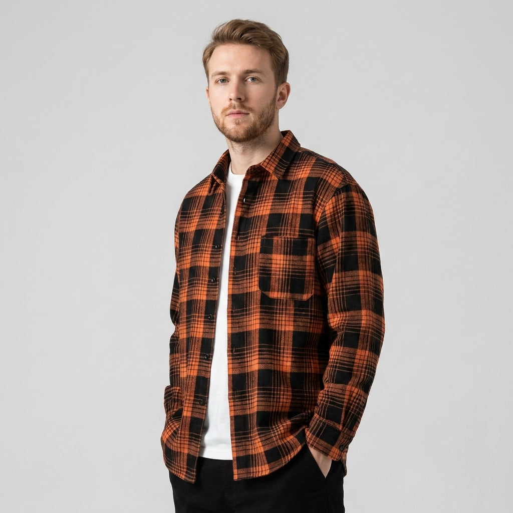 Men's Checked Overshirt in Summer Hues