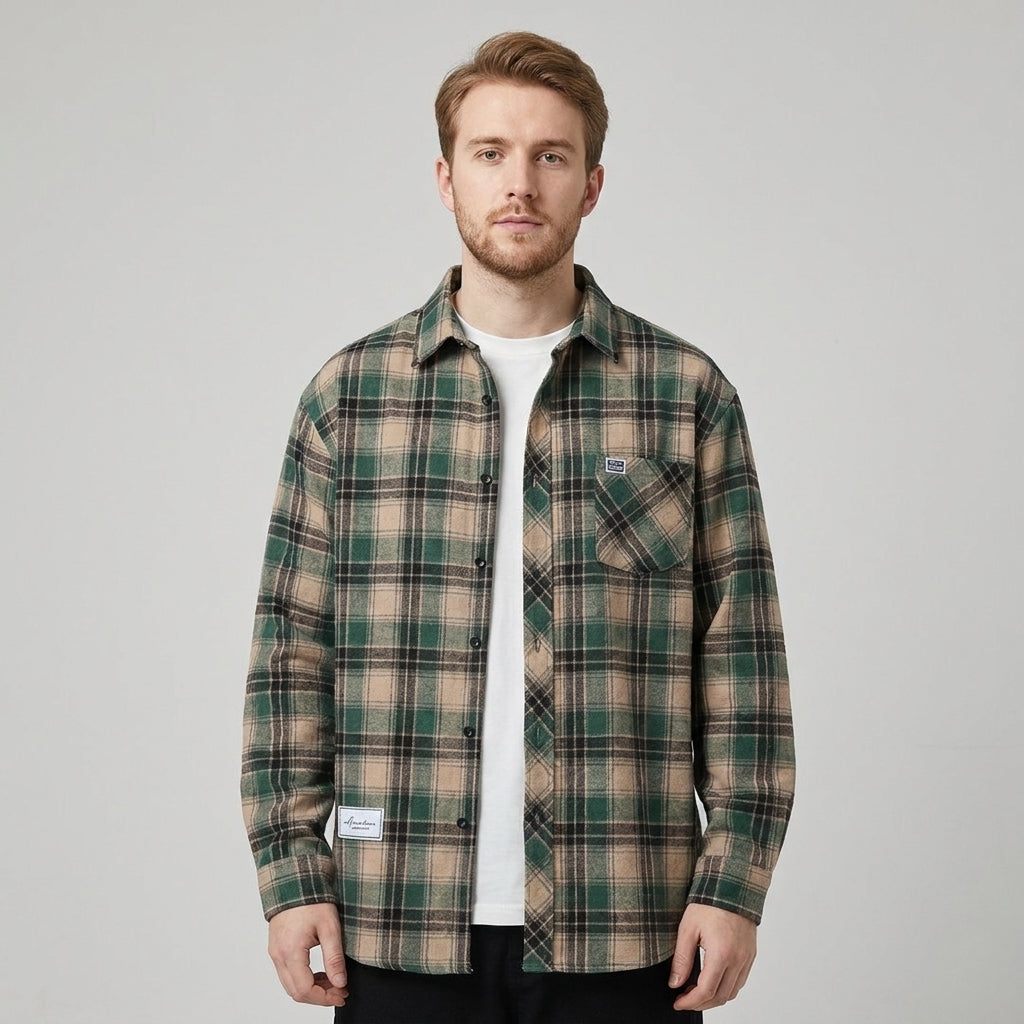 Men's Checked Overshirt in Summer Hues