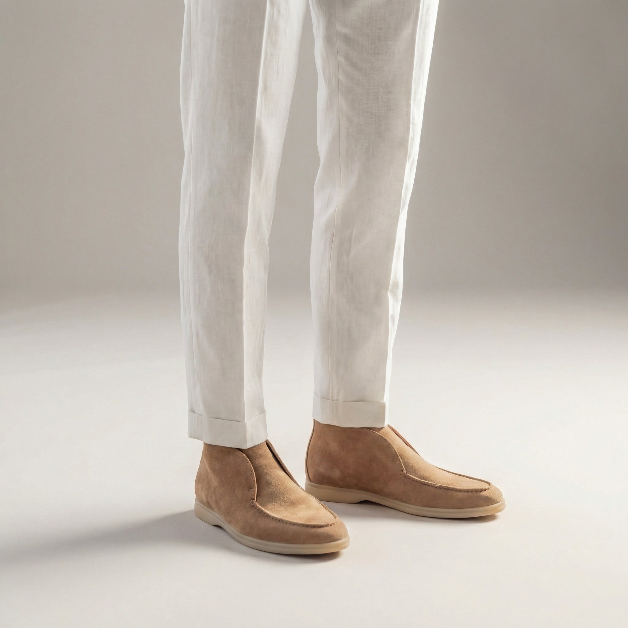 Suede Men's Loafers in Classic Taupe