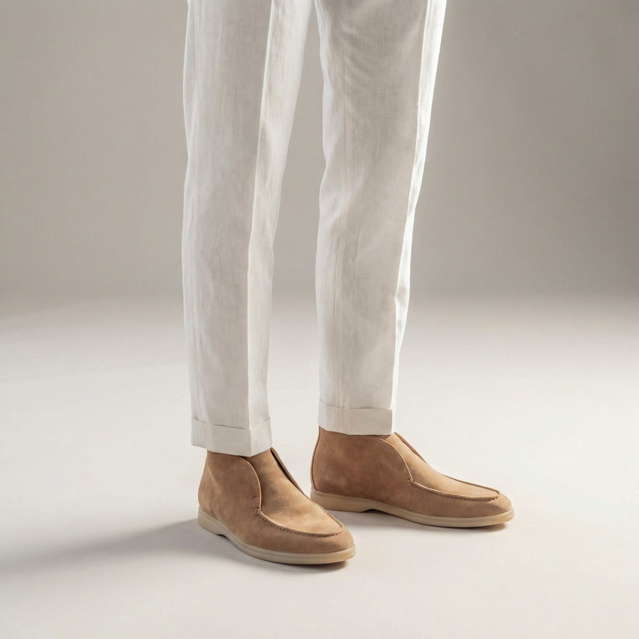 Suede Men's Loafers in Classic Taupe