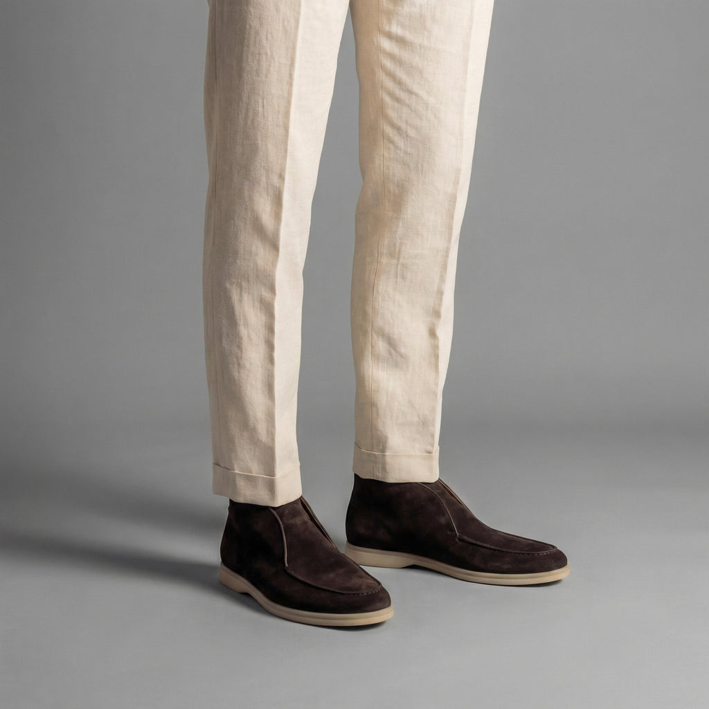 Suede Men's Loafers in Classic Taupe
