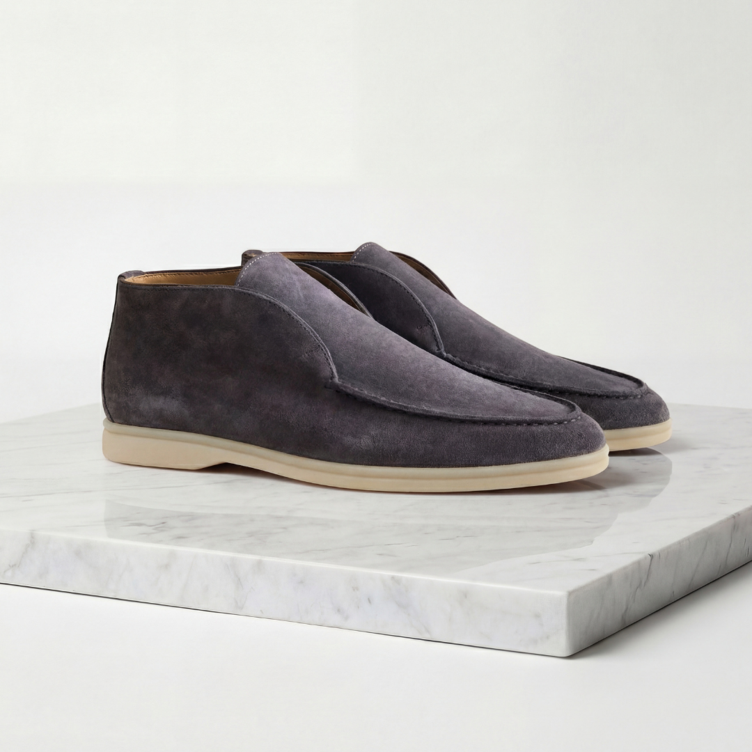 Suede Men's Loafers in Classic Taupe