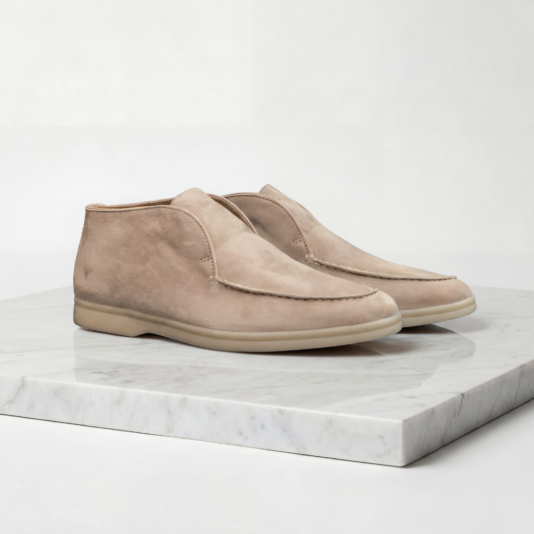 Suede Men's Loafers in Classic Taupe