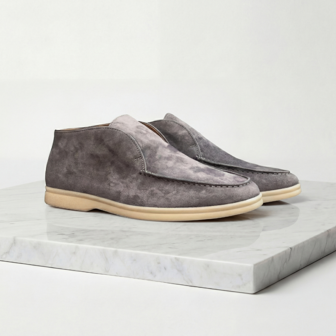 Suede Men's Loafers in Classic Taupe