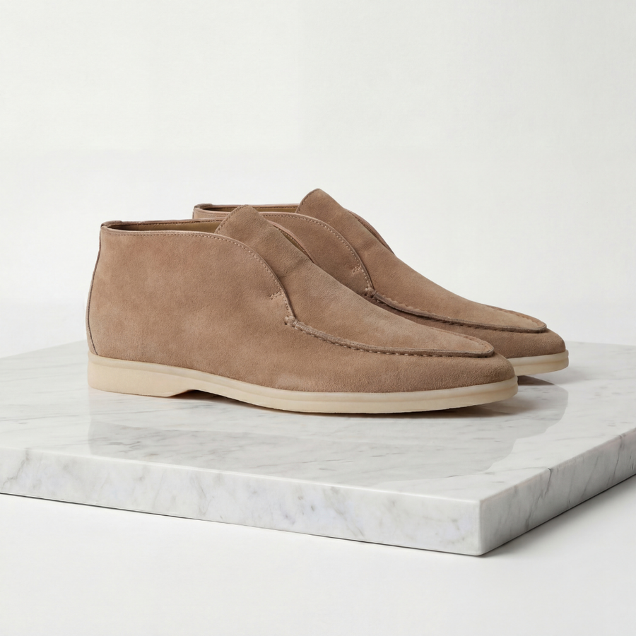 Suede Men's Loafers in Classic Taupe