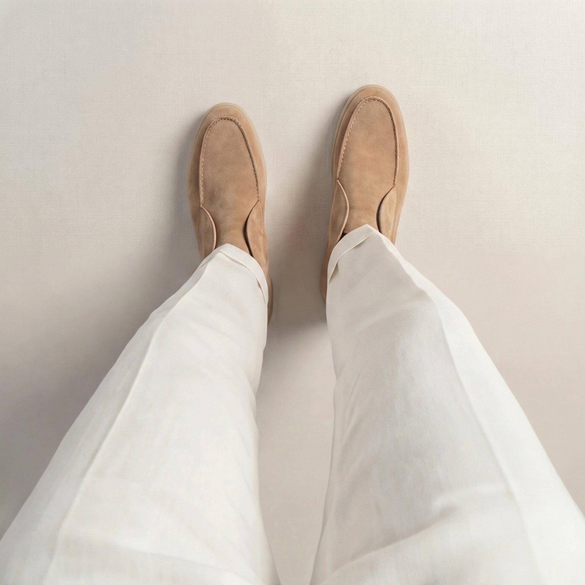 Suede Men's Loafers in Classic Taupe