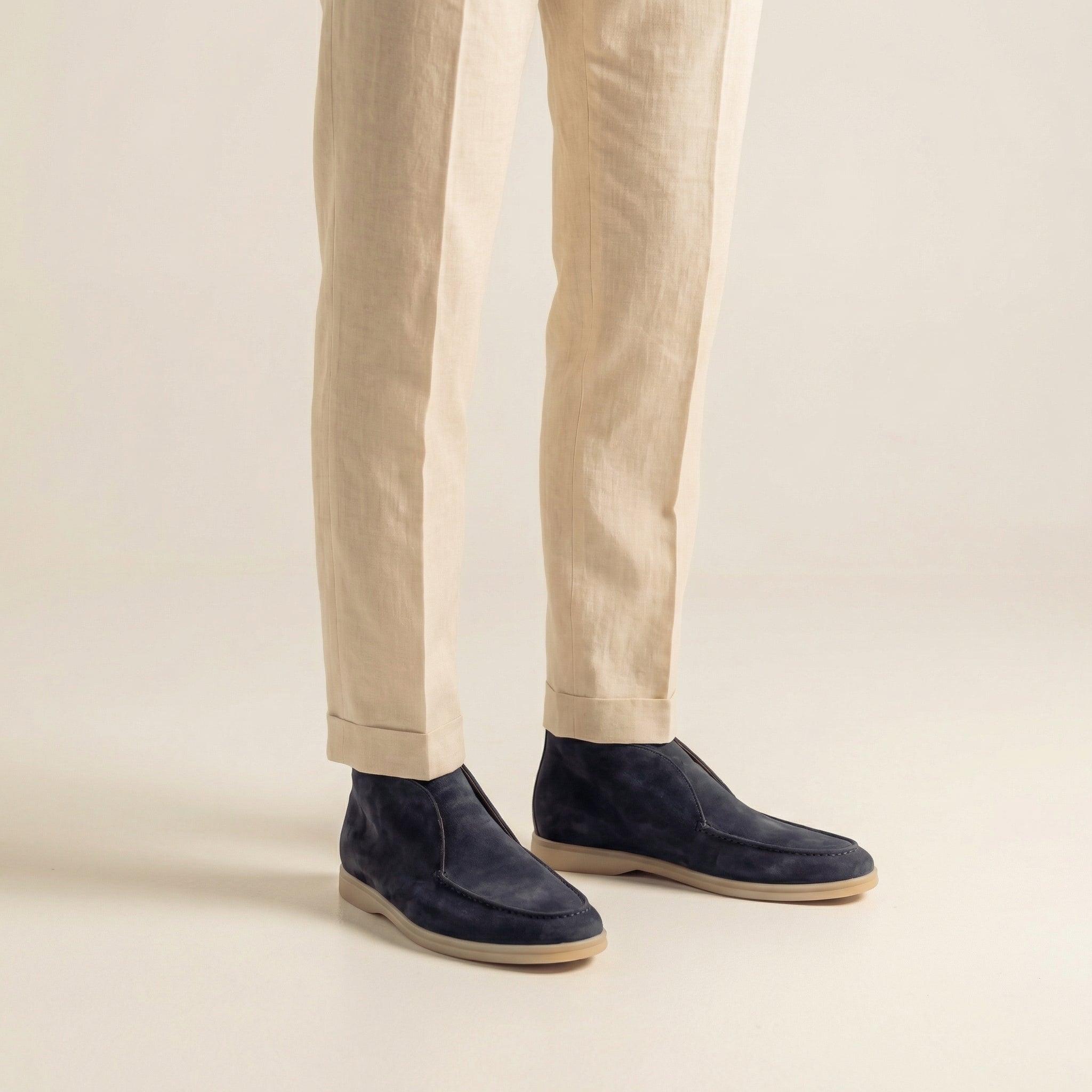 Suede Men's Loafers in Classic Taupe