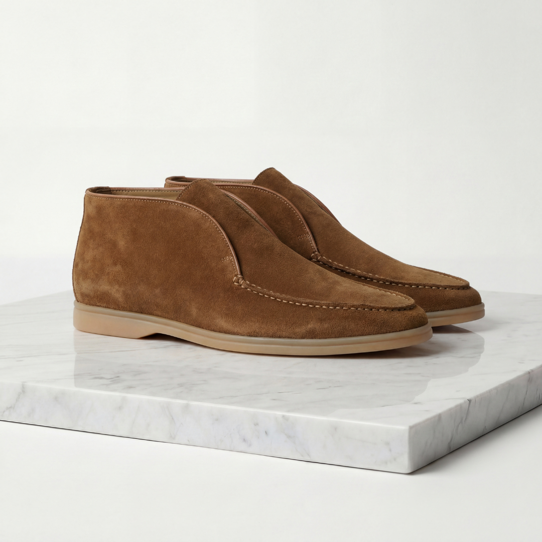 Suede Men's Loafers in Classic Taupe