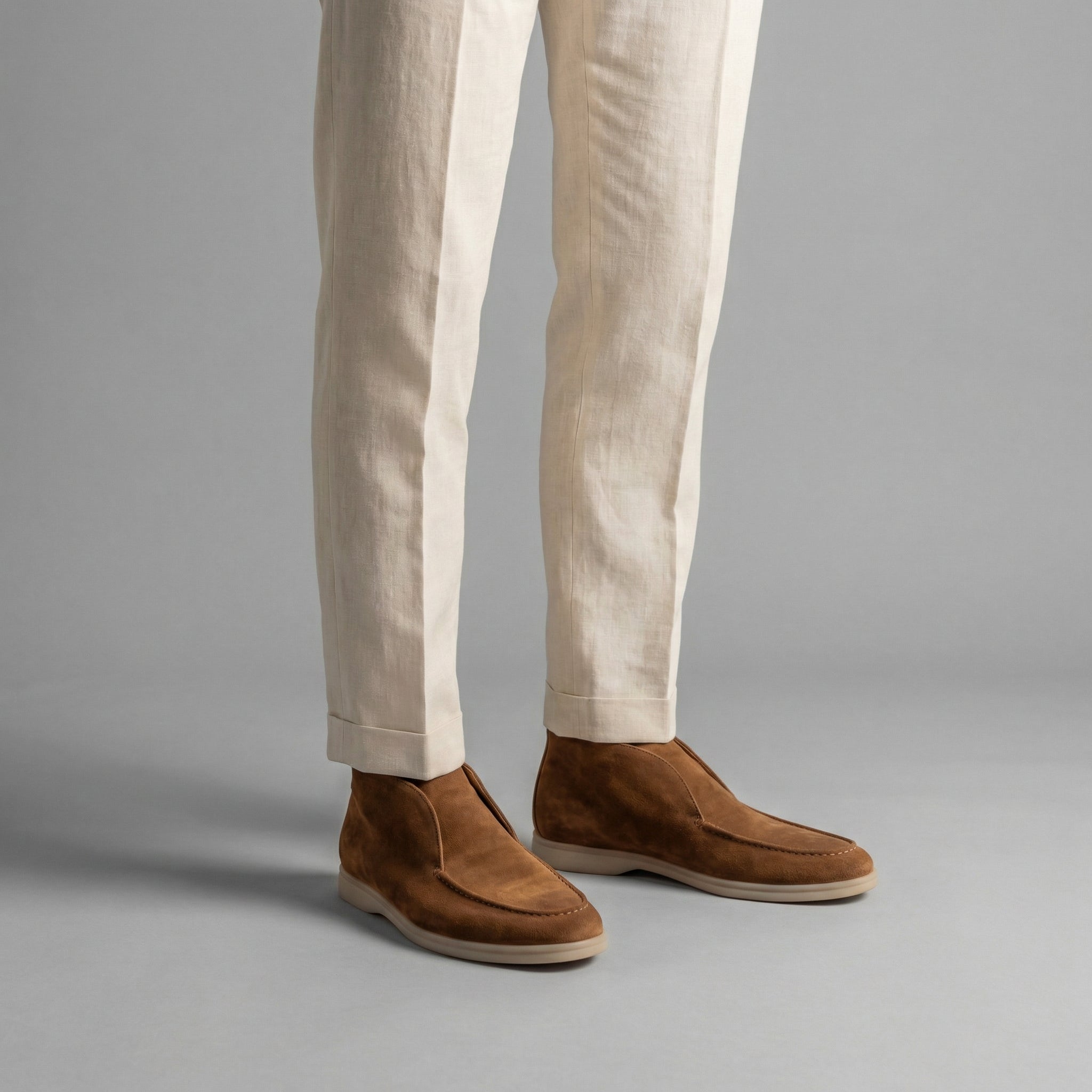 Suede Men's Loafers in Classic Taupe