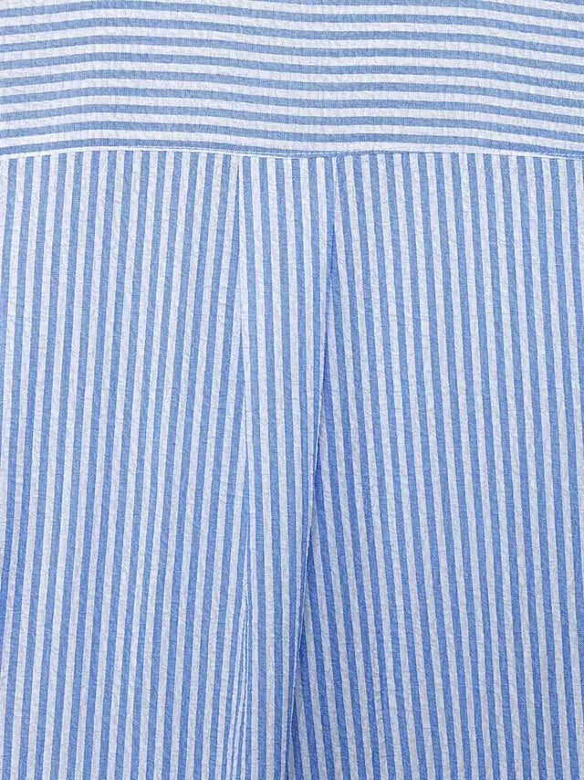 Men's Striped Long Sleeve Shirt in Classic Blue