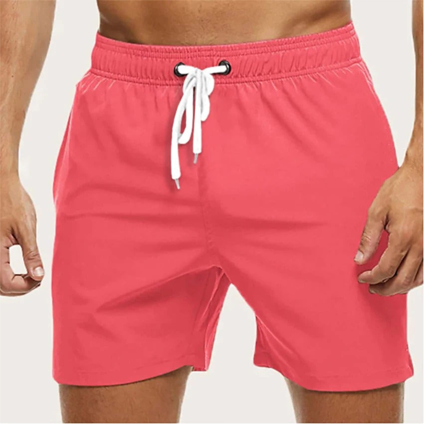 Men's Quick-Dry Swim Shorts with Elastic Waistband