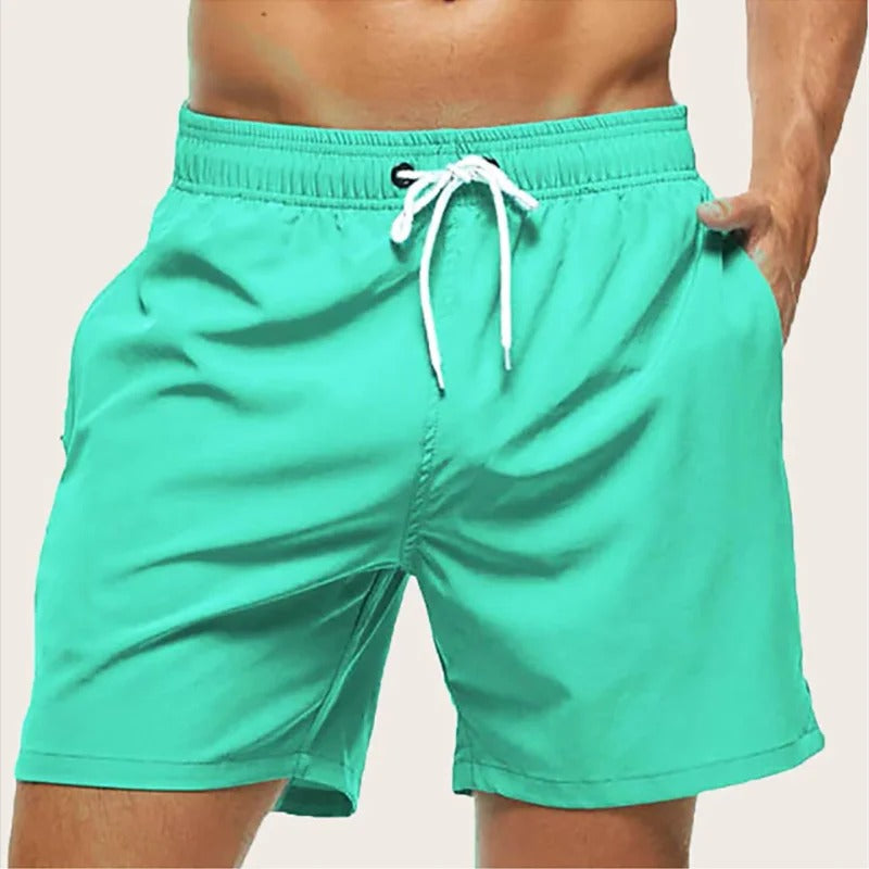 Men's Quick-Dry Swim Shorts with Elastic Waistband